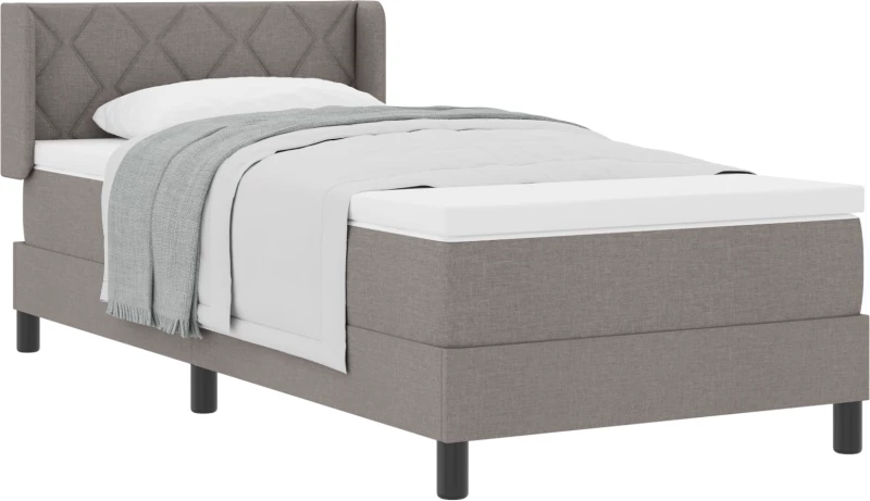 vidaXL Κρεβάτι Box Spring με Ματ στο Ταουπέ, 90 x 200 cm Υφάσματος
