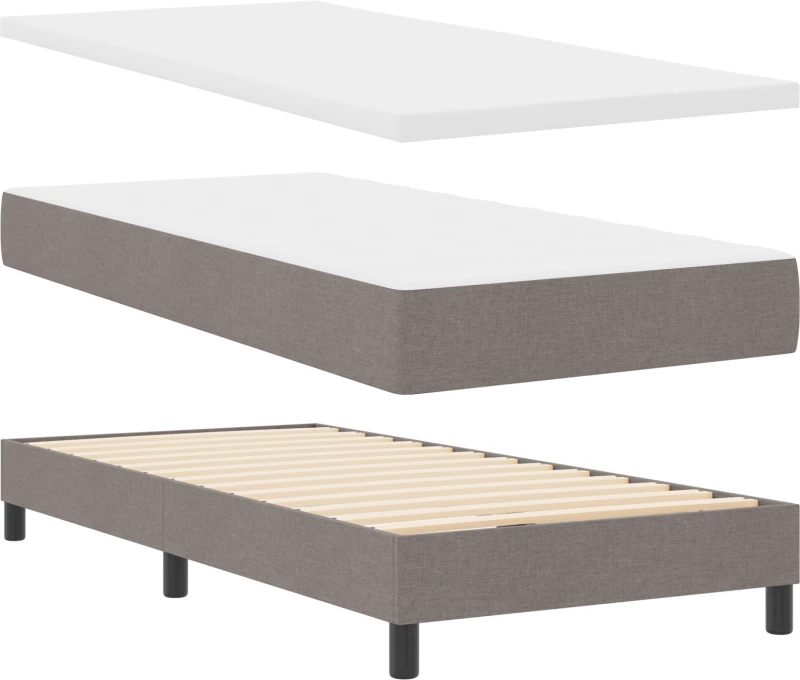 vidaXL Κρεβάτι Box Spring με Ματ στο Ταουπέ, 90 x 200 cm Υφάσματος