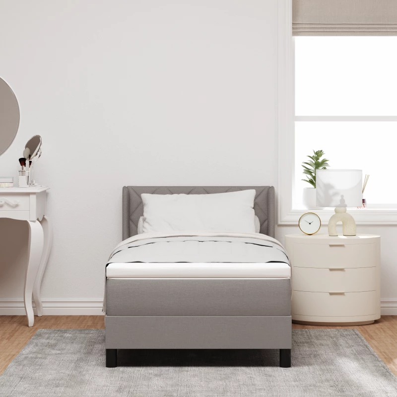 vidaXL Κρεβάτι Box Spring με Ματ στο Ταουπέ, 90 x 200 cm Υφάσματος