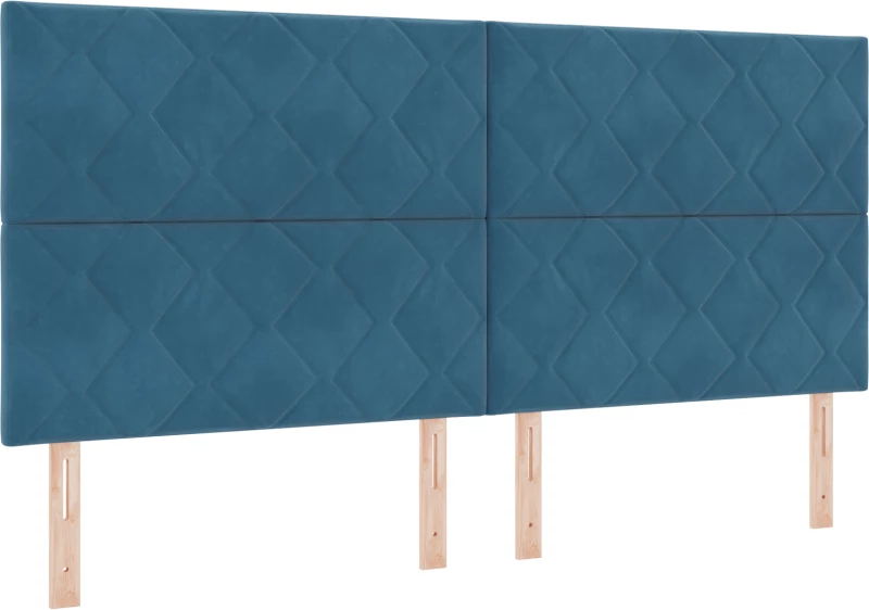 vidaXL Κρεβάτι Box Spring με Στρώμα & Πάγκο Σκούρο Μπλε 200x200 εκ. Βελούδο