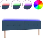 vidaXL LED Κεφαλάρι Με Κουμπιά Μπλε 100 εκ Υφασμάτινο