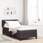 vidaXL Κρεβάτι Box Spring με Στρώμα Σκούρο Καφέ 100x200 εκ Υφασμα