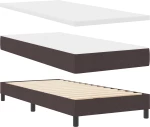 vidaXL Κρεβάτι Box Spring με Στρώμα Σκούρο Καφέ 100x200 εκ Υφασμα