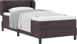 vidaXL Κρεβάτι Box Spring με Στρώμα Σκούρο Καφέ 100x200 εκ Υφασμα