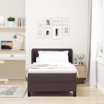 vidaXL Κρεβάτι Box Spring με Στρώμα Σκούρο Καφέ 100x200 εκ Υφασμα