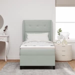 κρεβάτι box spring με στρώμα vidaXL ανοιχτό γκρι 90x190 εκ βελούδο