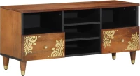 vidaXL Έπιπλο TV Καφέ μέλι Μασίφ ξύλο μάνγκο 100 x 33 x 46 εκ.