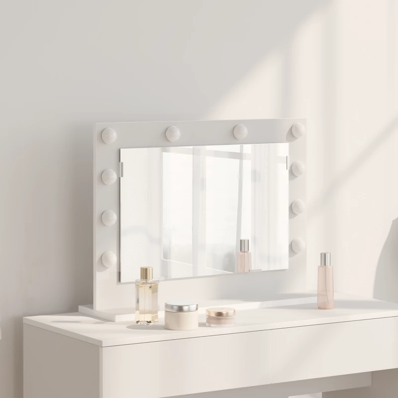 vidaXL Καθρέφτης Vanity με LED φώτα Λευκό 60x45x18 εκ.