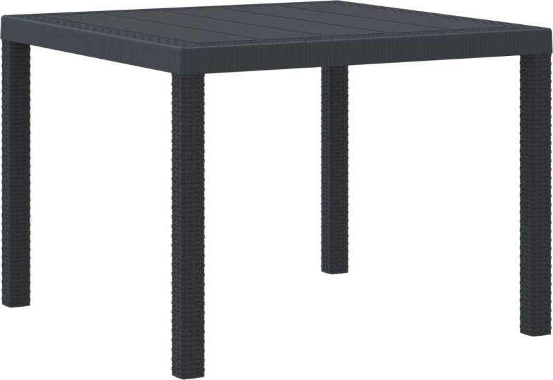 vidaXL Τραπέζι Κήπου Ανθρακί 100x100x73 εκ. Πολυκαρμπονικό