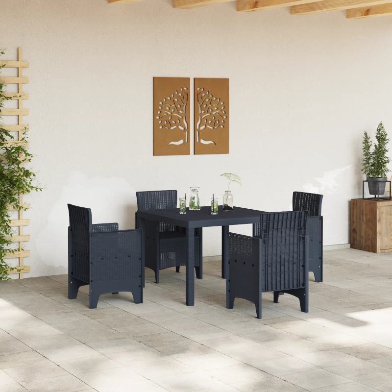vidaXL Τραπέζι Κήπου Ανθρακί 100x100x73 εκ. Πολυκαρμπονικό