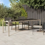 vidaXL Τραπέζι Εστίασης Κήπου Μπεζ 250x100x75 εκ. Πολυ Ρατάν