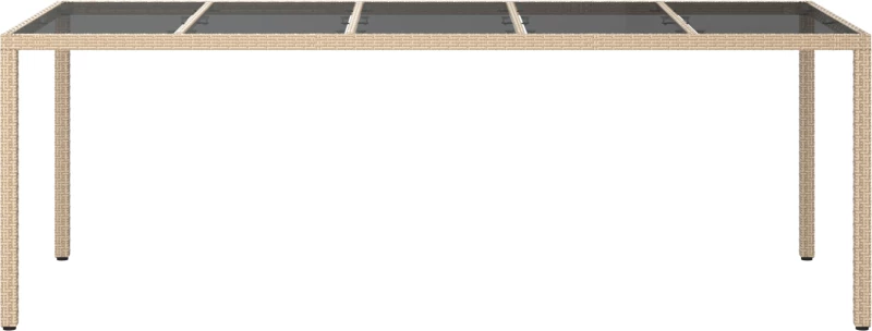 vidaXL Τραπέζι Εστίασης Κήπου Μπεζ 250x100x75 εκ. Πολυ Ρατάν