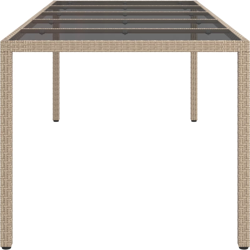 vidaXL Τραπέζι Εστίασης Κήπου Μπεζ 250x100x75 εκ. Πολυ Ρατάν