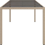 vidaXL Τραπέζι Εστίασης Κήπου Μπεζ 250x100x75 εκ. Πολυ Ρατάν