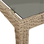 vidaXL Τραπέζι Εστίασης Κήπου Μπεζ 250x100x75 εκ. Πολυ Ρατάν
