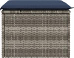 vidaXL Σκαμπό Κήπου με Μαξιλάρι Γκρι 55x55x37 εκ. Ρατάν