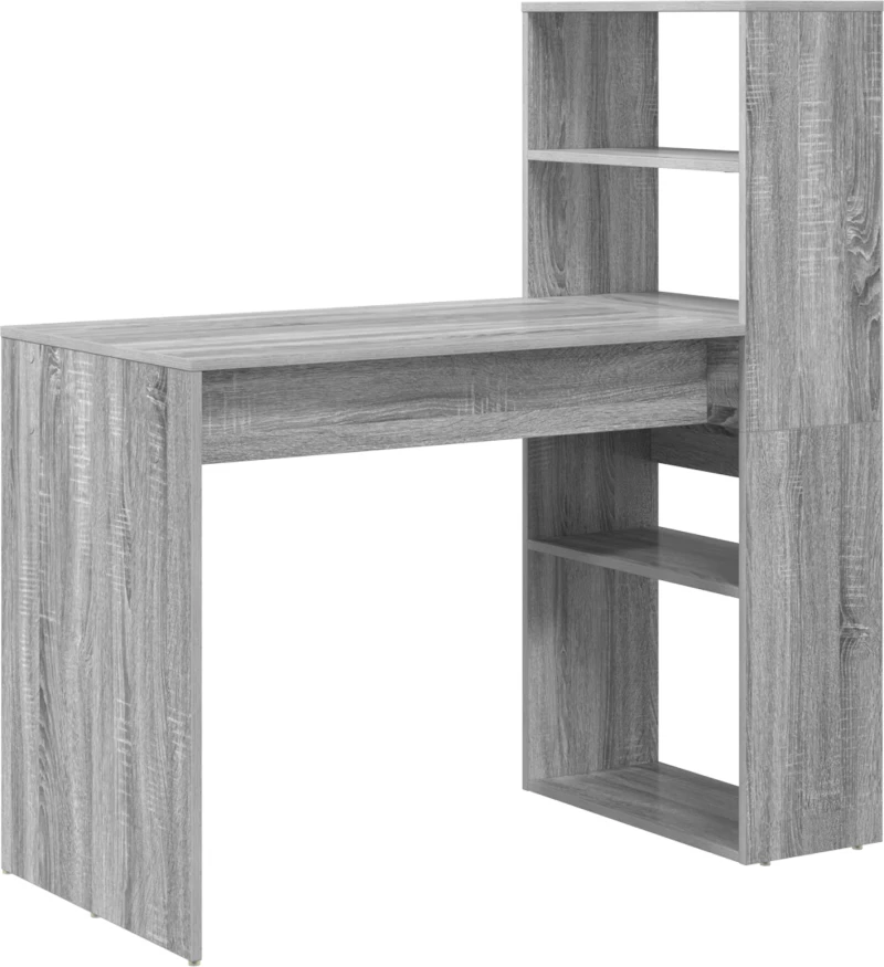 vidaXL Γραφείο με Αποθήκευση Γκρι Σονόμα 113x54x120 εκ. Επεξεργασμένο Ξύλο