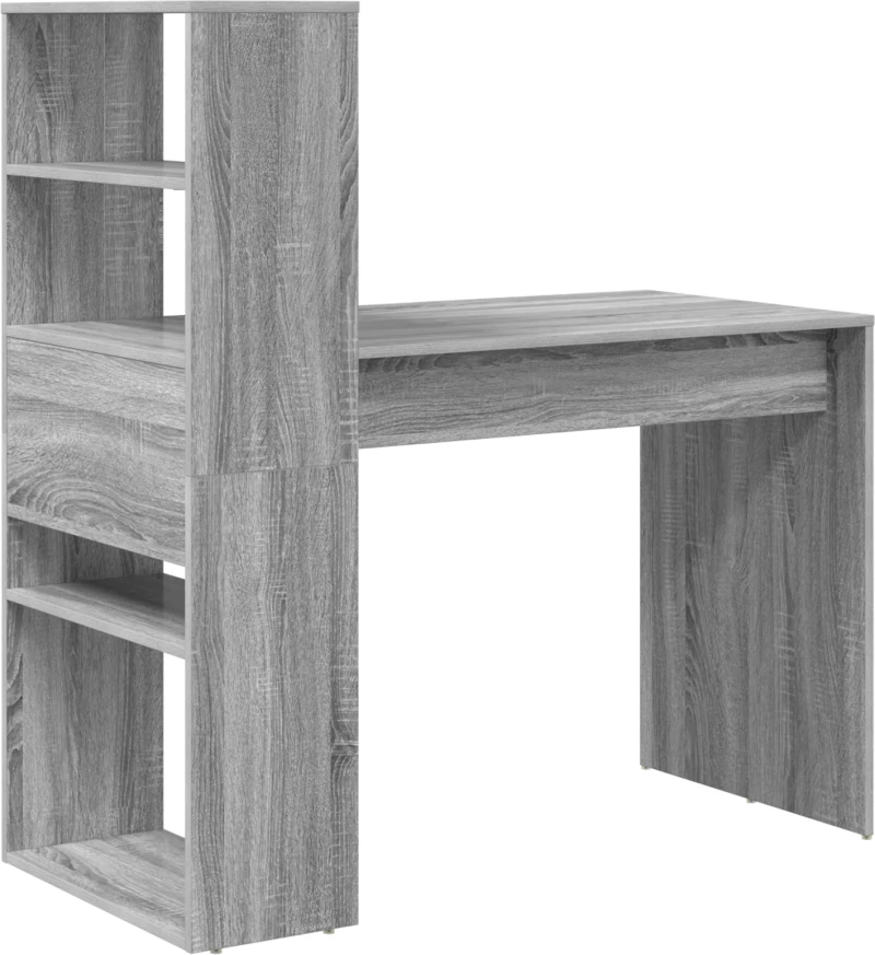 vidaXL Γραφείο με Αποθήκευση Γκρι Σονόμα 113x54x120 εκ. Επεξεργασμένο Ξύλο