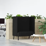 vidaXL Καναπές Highback Μαύρος 109x56x121 εκ. Υφάσματος