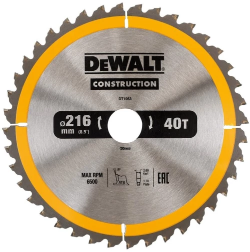 DT1953 Δίσκος Κοπής 216x30x24T DEWALT
