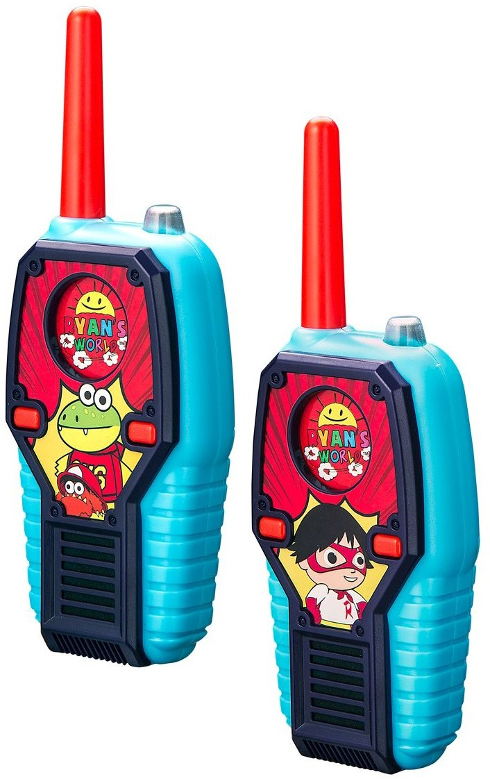 eKids Ryan's World Walkie Talkies για παιδιά & ενήλικες με ενσωματωμένο μεγάφωνο και εμβέλεια 150 μέτρων RW-212 Μπλε/Κόκκινο/Θαλ