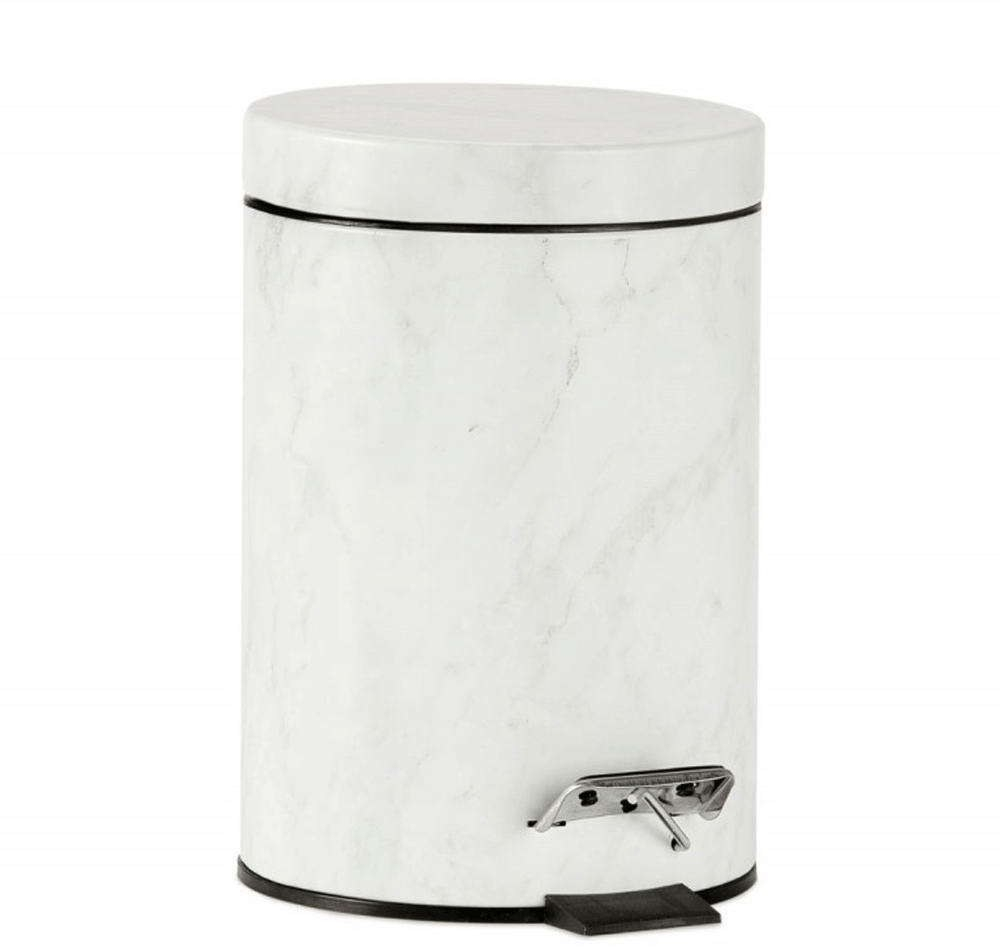 Κάδος Απορριμμάτων Marbleized 3Lt AH-BA72131 23x17,5x25cm White Andrea House Μέταλλο