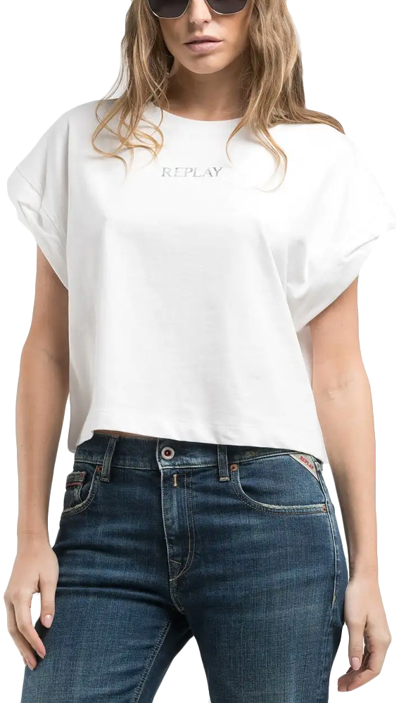 REPLAY LOGO COMFORT FIT T-SHIRT WOMEN REPLAY ΛΕΥΚΟ (W3417.000.20994-011)