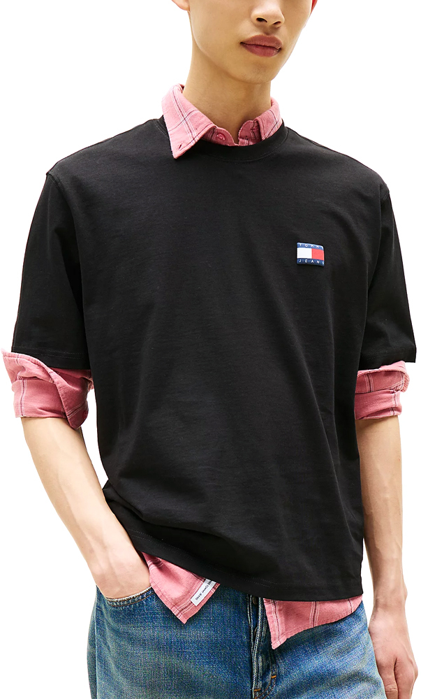 TOMMY HILFIGER TOMMY JEANS 90S FLAG REGULAR FIT T-SHIRT MEN ΕΚΡΟΥ- ΜΑΥΡΟ (DM0DM21785-BDS)