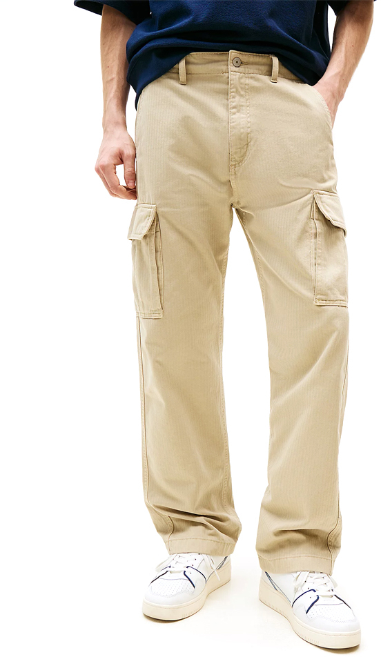 TOMMY HILFIGER TOMMY JEANS OTIS HERRINGBONE STRAIGHT FIT L.32 CARGO PANTS MEN ΜΠΕΖ (DM0DM21779-RBV32)
