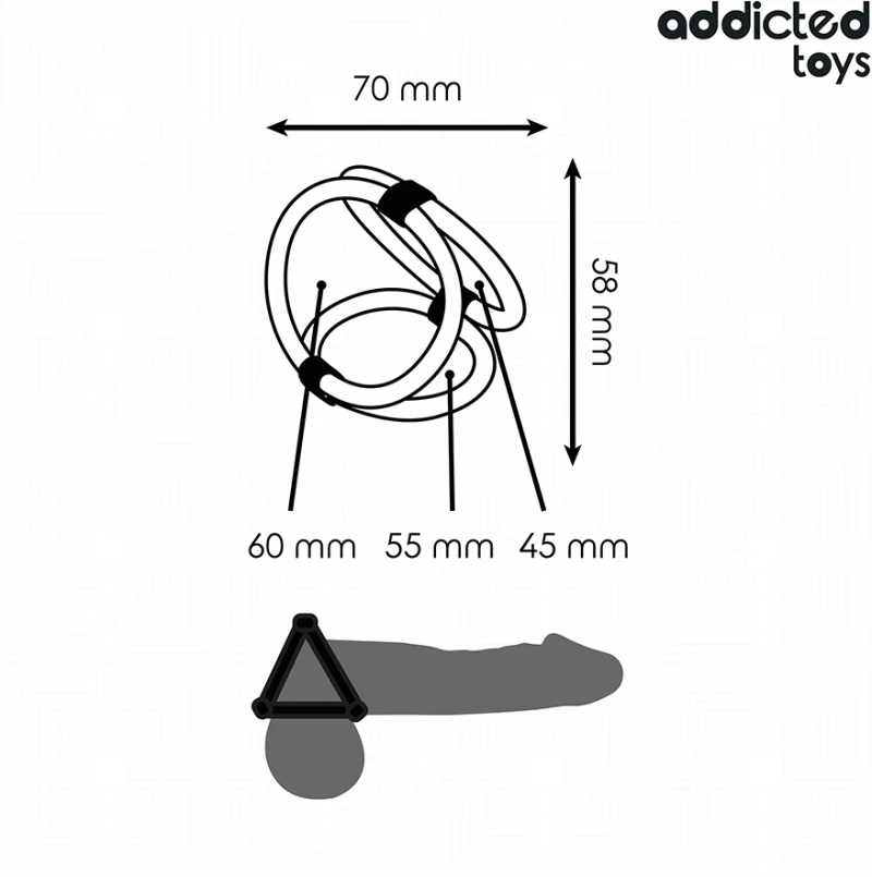 ADDICTED TOYS - TRIPLE PENIS RING