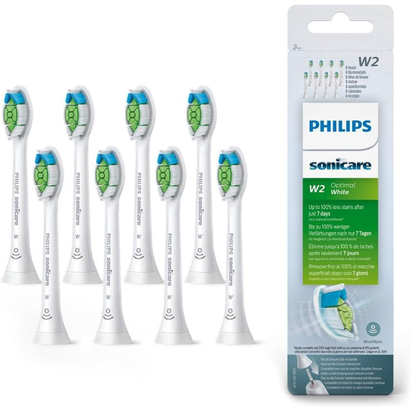 Philips Ανταλλακτικές Κεφαλές W2 Optimal White HX6068/12 - 8 τεμ.