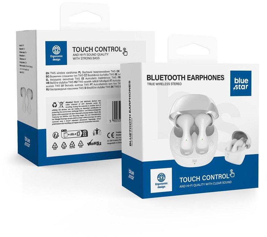 Wireless earbuds Blue Star BK92 TWS white