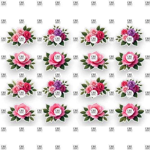 Βρώσιμα σχέδια Roses - 16τμχ
