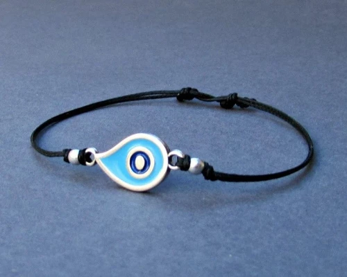 Βραχιόλι κορδόνι boho ματάκι - Ασημί Χρυσό