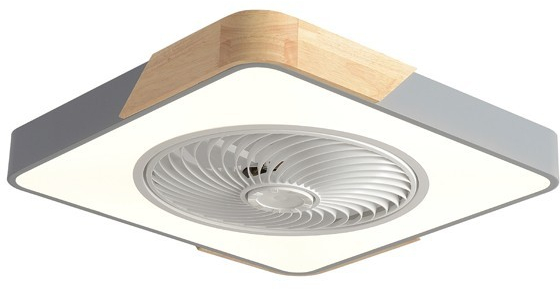 Eurolamp Ανεμιστήρας Οροφής Φ50cm DC15w Με Φως LED CCT 41w Και Τηλεχειριστήριο Γκρι Με Ξύλο 300-25074