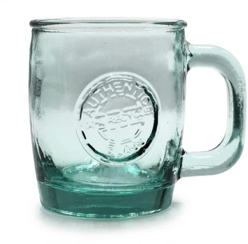 Glass Drops Κούπα Γυάλινη Με Χερούλι 350ml Φ12xΥ10.5cm Διάφανη 361000124