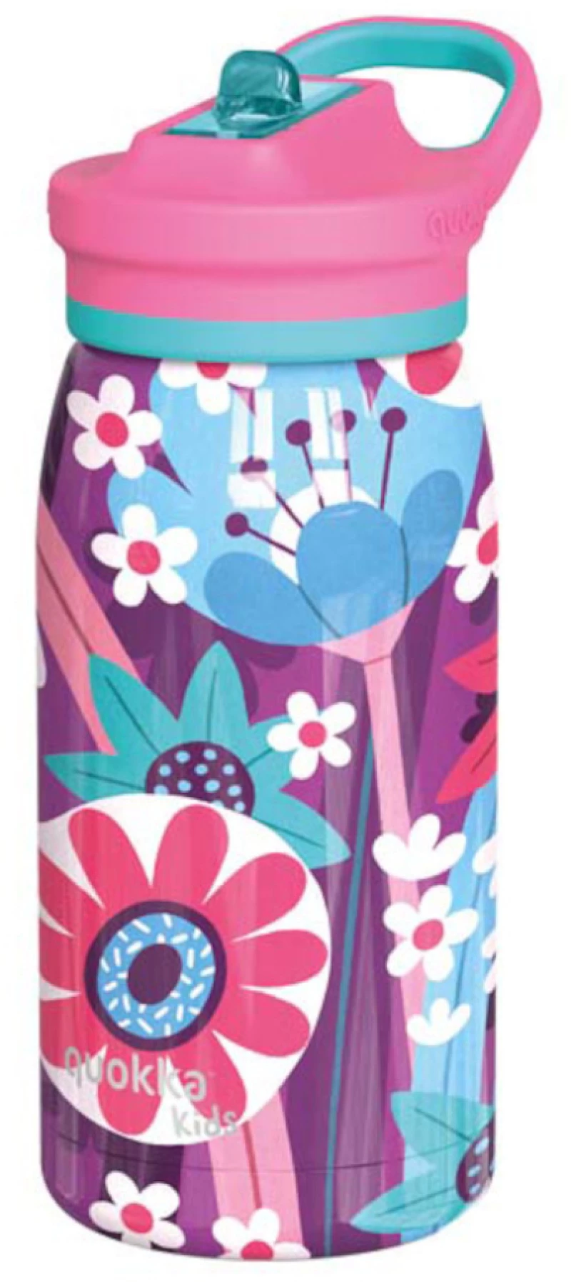 Μπουκάλι Θερμός Quokka Kids με Καλαμάκι Blooming Garden 445ml  40248