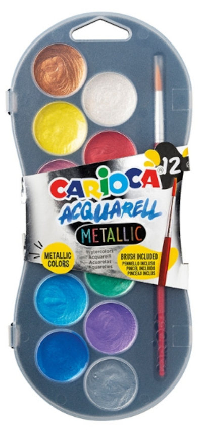 Νεροχρώματα Carioca 12 plast. metallic 42407 30mm