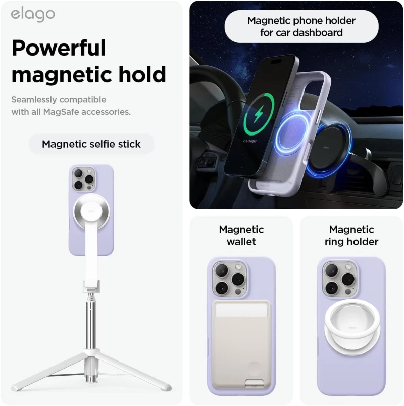 Θήκη Apple iPhone 16 Pro - Elago Magnetic Silicone Case Premium Σιλικόνης με MagSafe - Purple (ES16MSSC63PRO-PU)