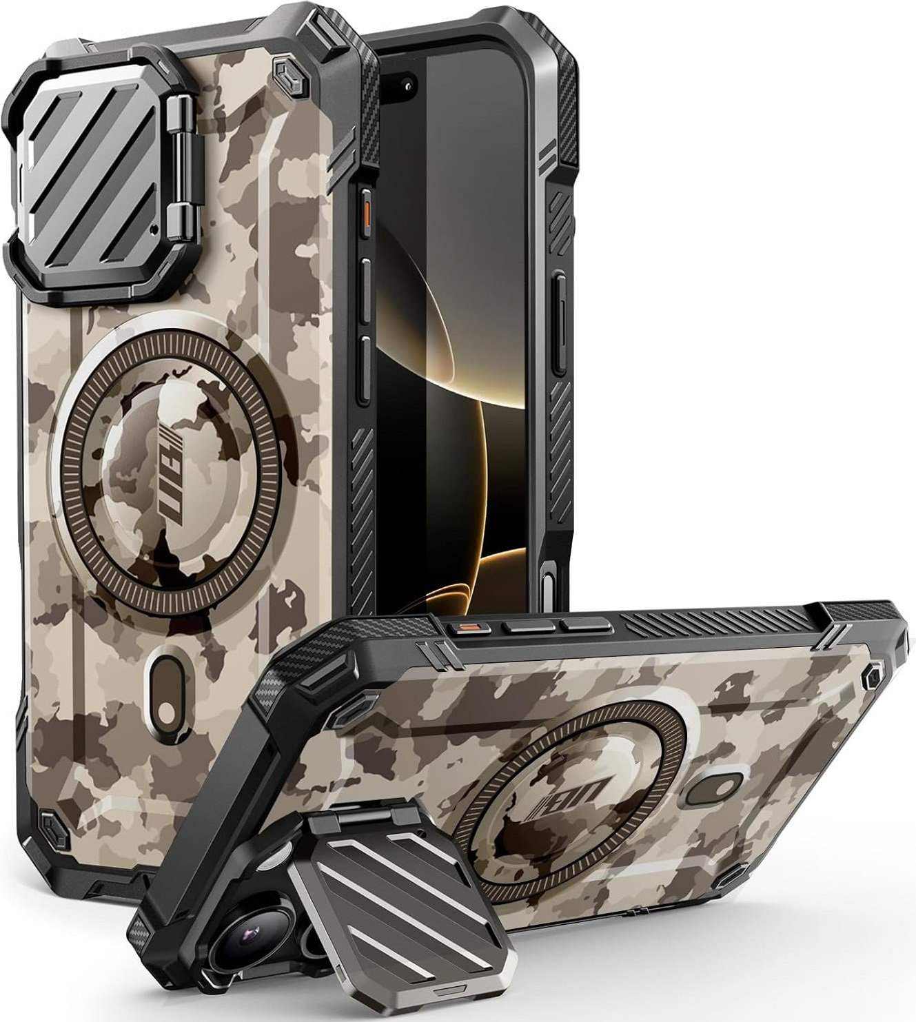 Θήκη iPhone 16 Pro Max Supcase Unicorn Beetle XT Mag Ανθεκτική MagSafe με Μεταλλικό Κάλυμμα για την Κάμερα - Splatter Camo (843439151017)