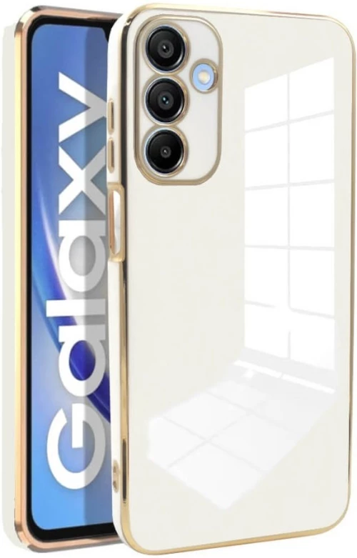 Θήκη Samsung Galaxy A15 Bodycell Gold Plated Σιλικόνης - White (5206015081323)