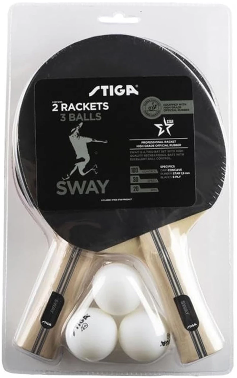 STIGA SWAY ΣΕΤ 2 ΡΑΚΕΤΕΣ ΠΙΝΓΚ-ΠΟΝΓΚ ΚΑΙ 3 ΜΠΑΛΕΣ (#1210-5518-01)