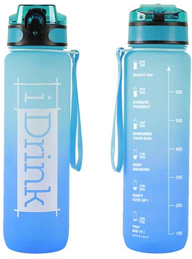 Παγούρι i Drink Tritan Motivational Goal 1000ml Light blue-Blue ID2128