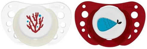 Chicco Physioforma Air Σετ Σιλικονούχες Πιπίλες Για 16-36 Μηνών Μπεζ-Μπορντώ Με Σχέδια 2 τμχ