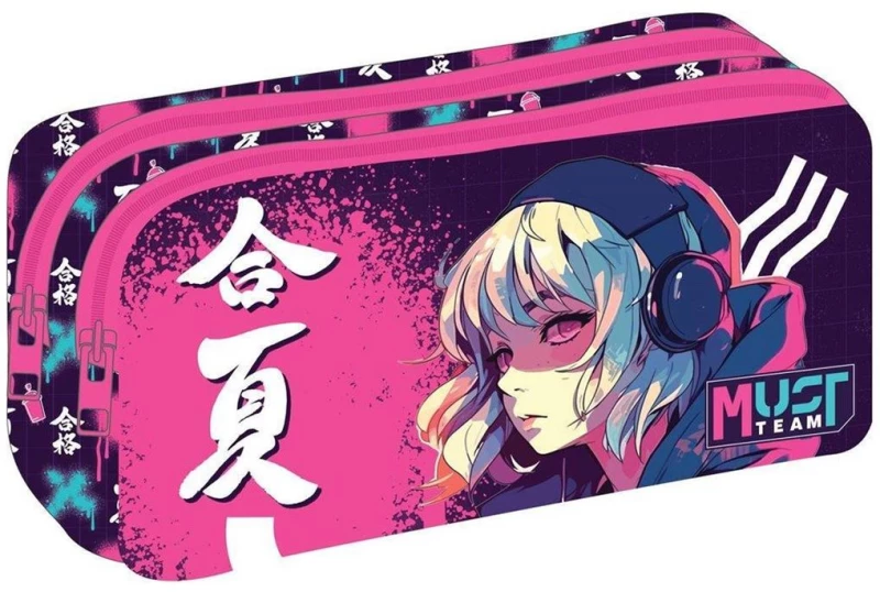 Κασετίνα Βαρελάκι Must 2 Φερμουάρ 21x6x9cm Anime 000586845