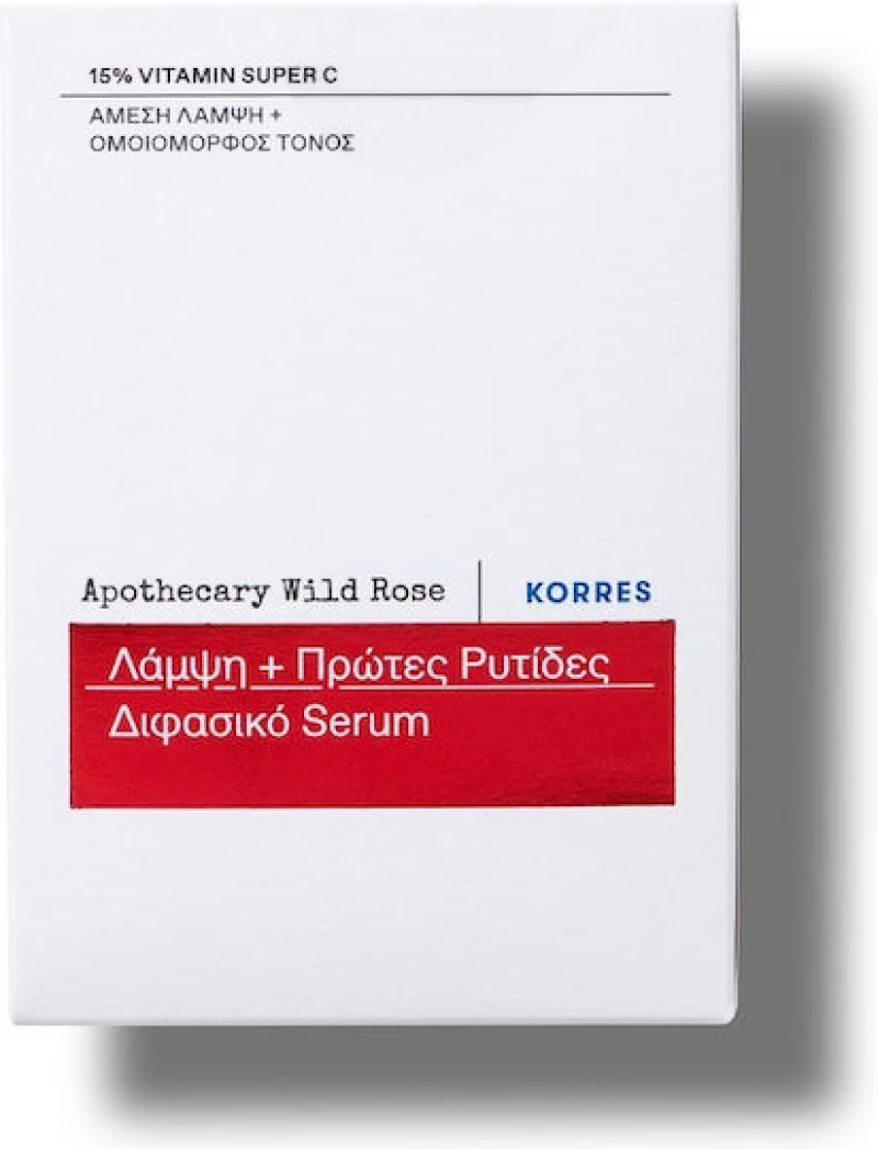KORRES Apothecary Wild Rose Λάμψη & Πρώτες Ρυτίδες Διφασικό Serum 30ml