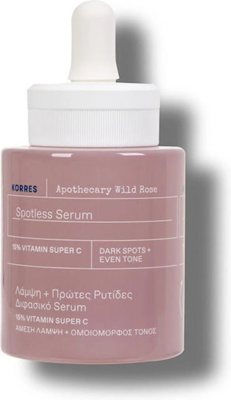 KORRES Apothecary Wild Rose Λάμψη & Πρώτες Ρυτίδες Διφασικό Serum 30ml