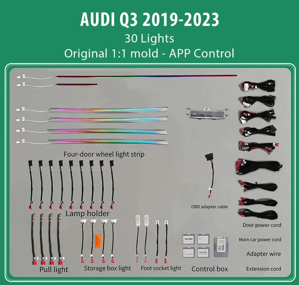 DIQ AMBIENT AUDI Q3 (F3) TRIM mod.2019 (Digital iQ Ambient Light Audi Q3 mod. 2019, 30 Lights) DIQ AMBIENT AUDI Q3 (F3) TRIM