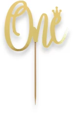 Cake Topper Χάρτινο Χρυσό One