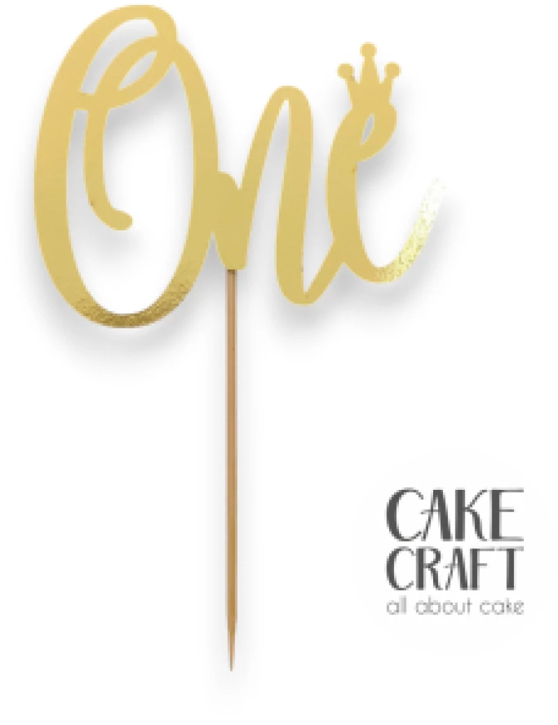 Cake Topper Χάρτινο Χρυσό One